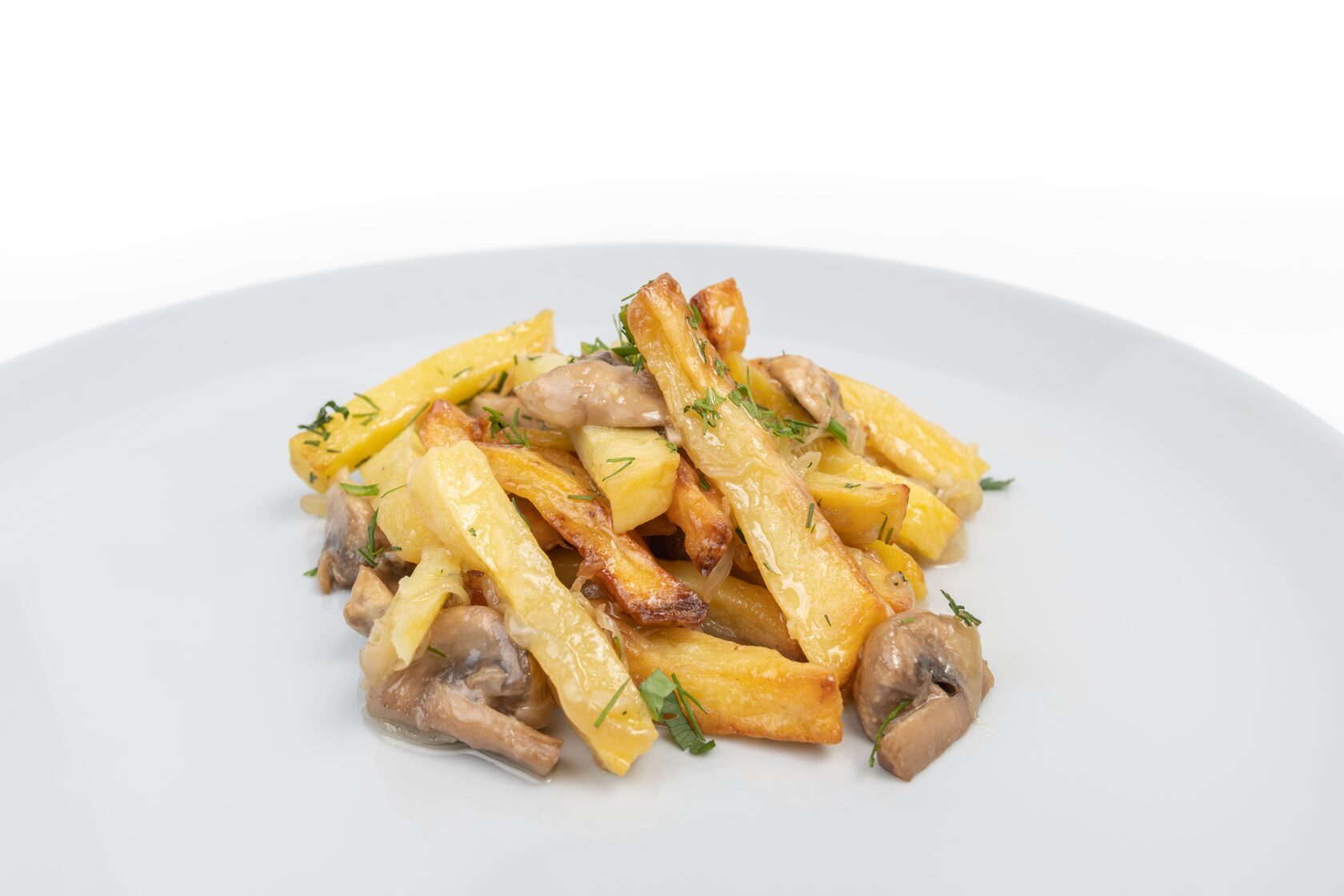 Жареный картофель с грибами