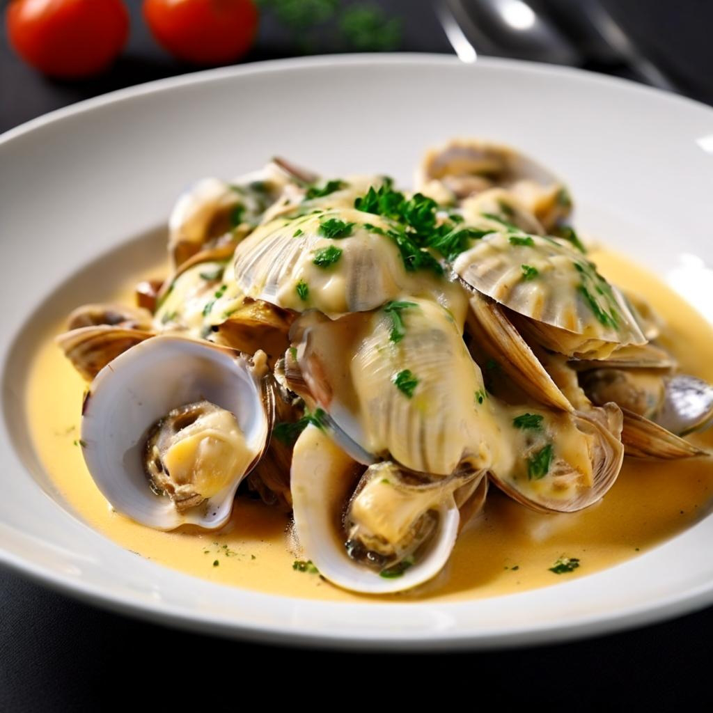 Вонголе в сырном соусе(10-14шт/210гр)