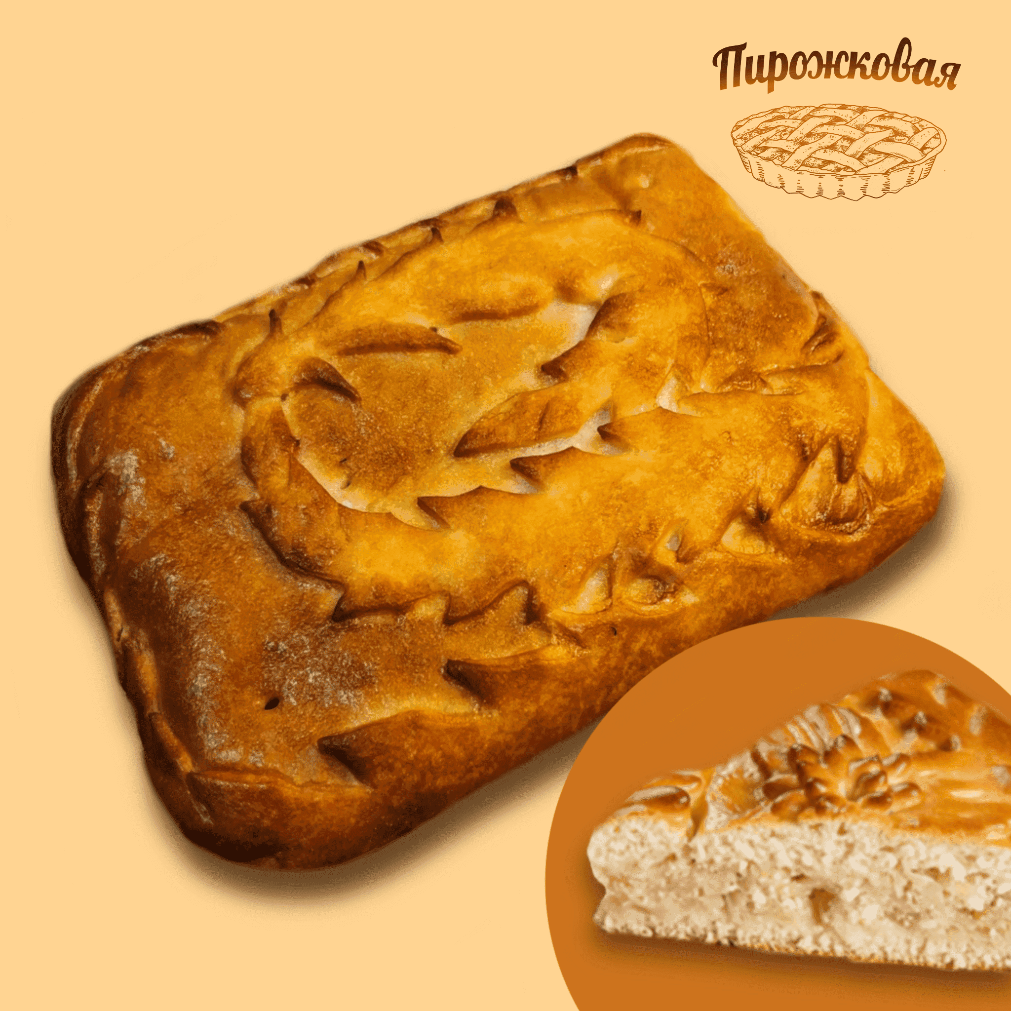 Пирог с капустой и яйцом 0.5кг