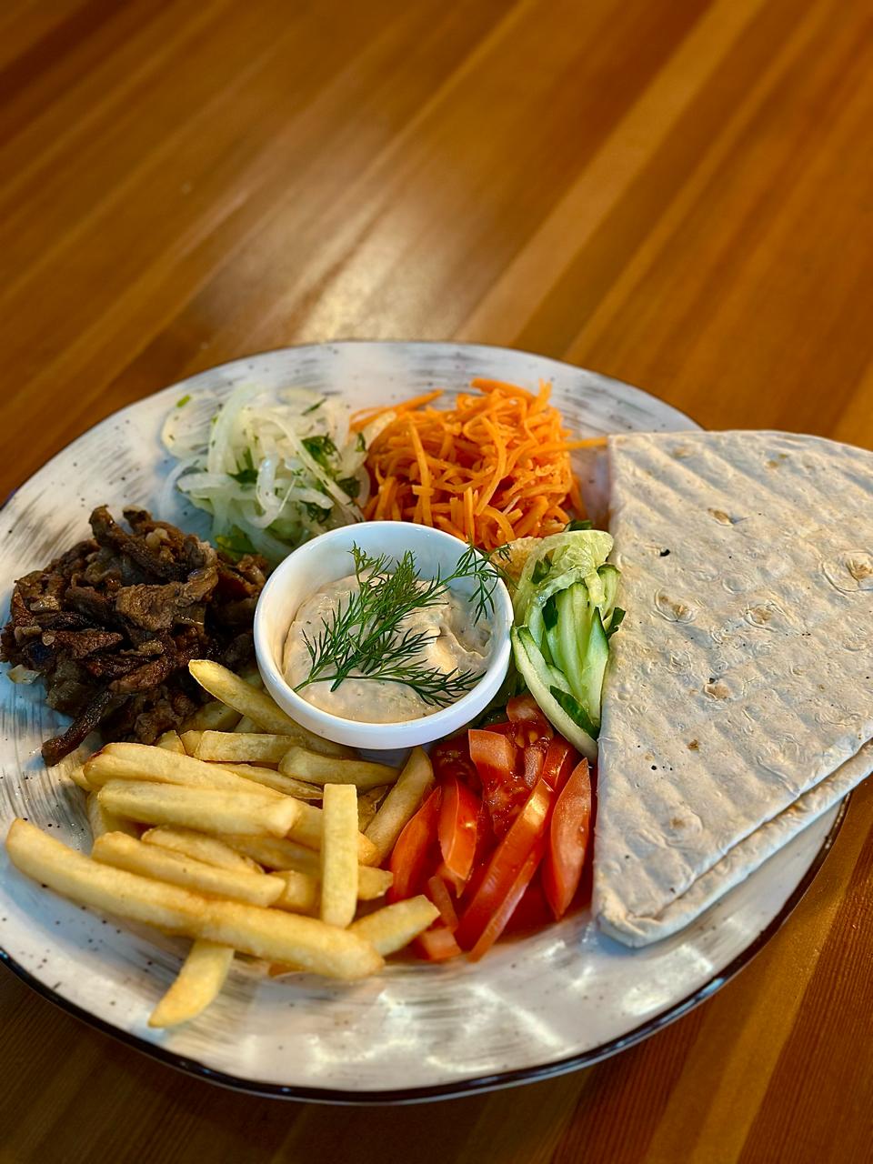 Открытая шаверма с курицей
