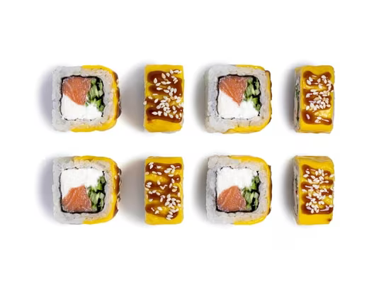 Запечённый ролл Ямайка с лососем