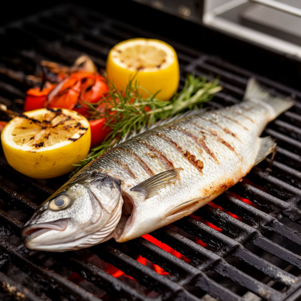 Сибас на мангале