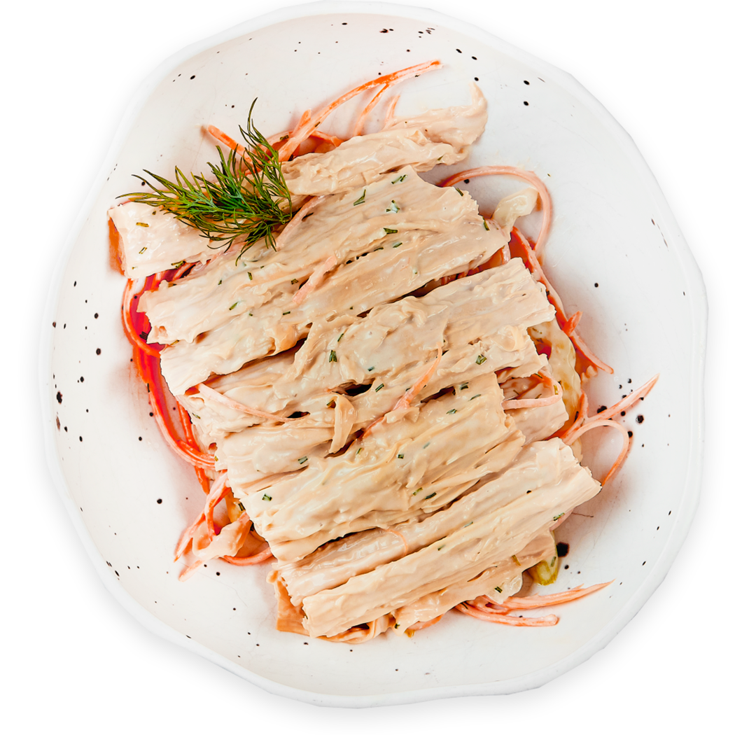 Закуска из соевой спаржи с хрустящей морковью и сельдереем