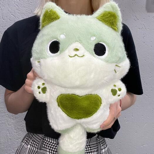 Котик с сердечком на животике