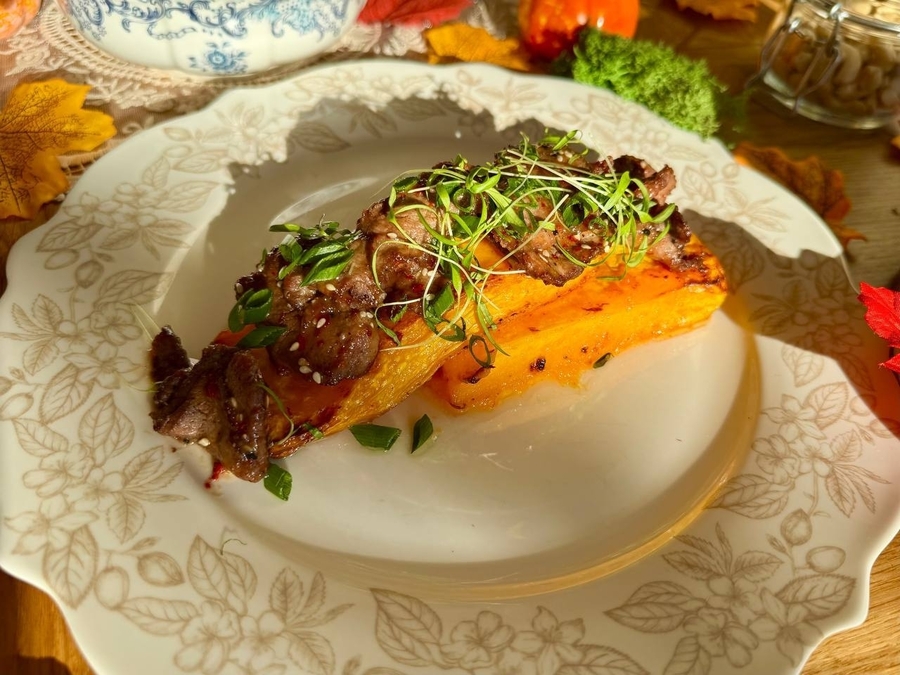 Стейк из тыквы с говядиной