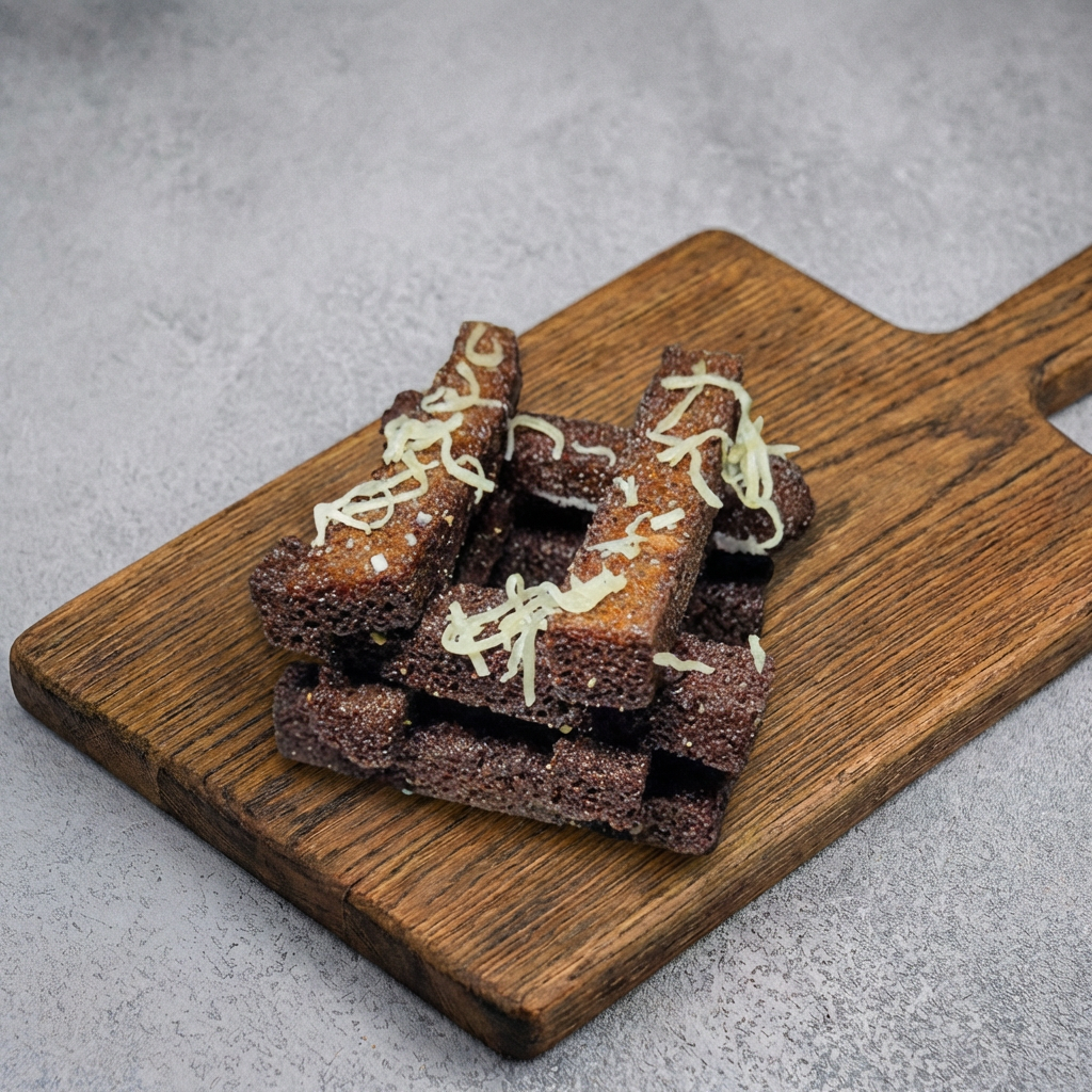 Колодец ржаной с чесноком и белым соусом