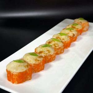 Запеченый с коктейльной креветкой