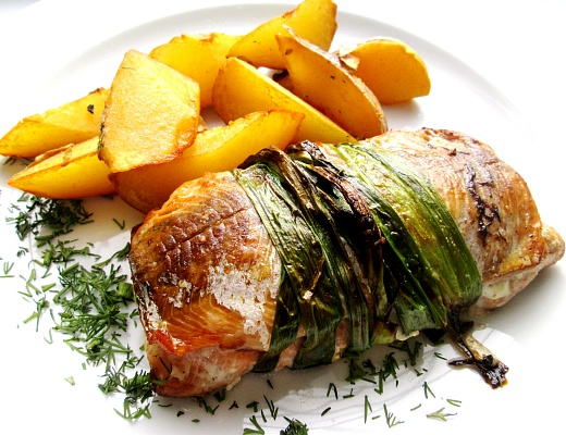 Подушка из красной рыбы