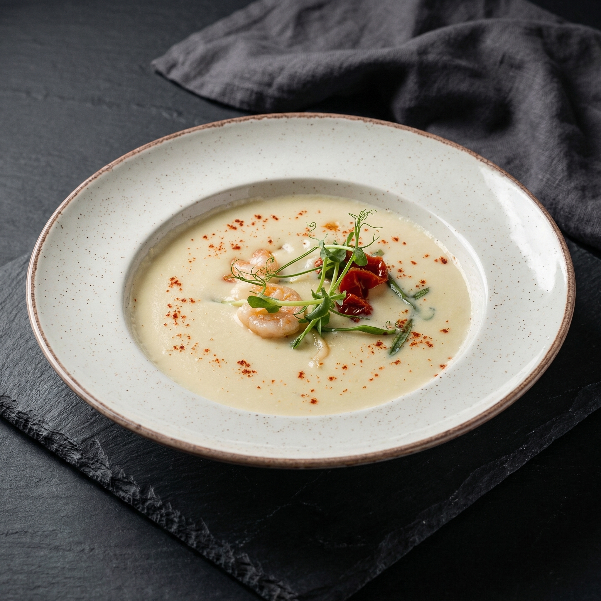 ИТАЛЬЯНСКИЙ СЛИВОЧНЫЙ СУП С МОРЕПРОДУКТАМИ