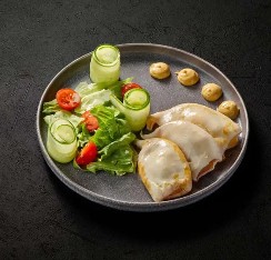 Кальмар с чесночным муссом