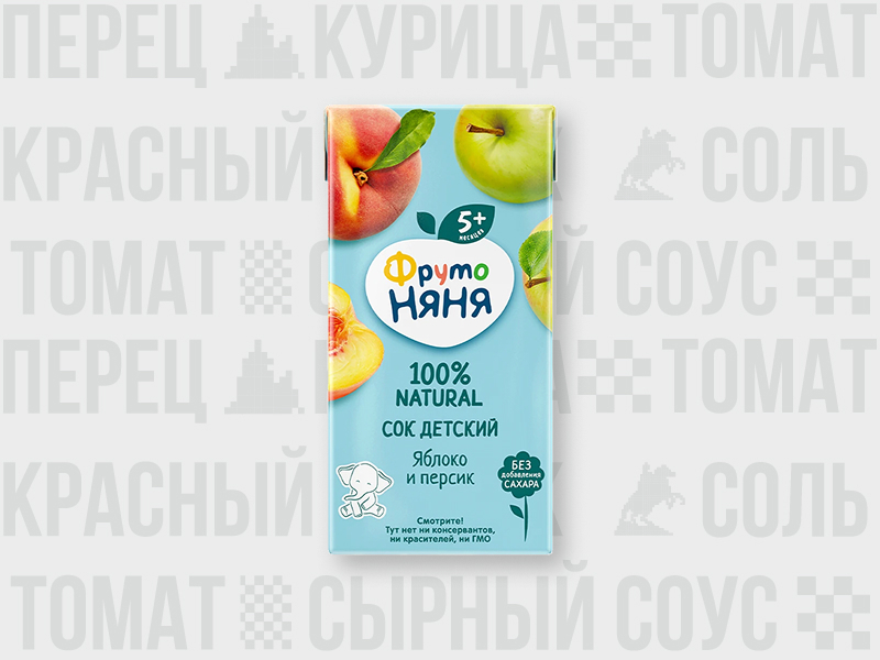 Сок ФрутоНяня яблоко, персик, 0.2л