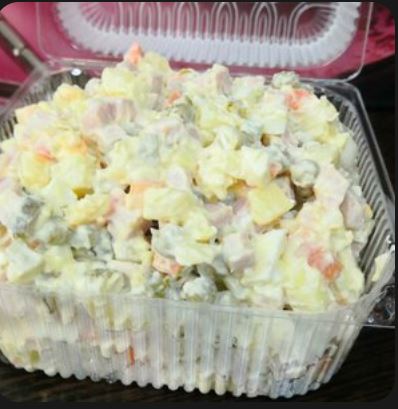 Салат Оливье с ветчиной