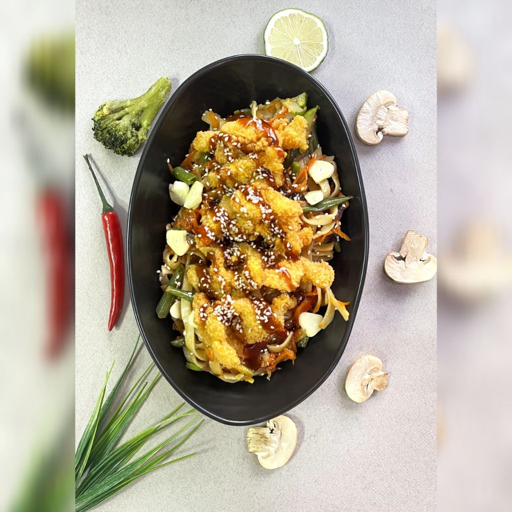 Хрустящая курица в устричном соусе