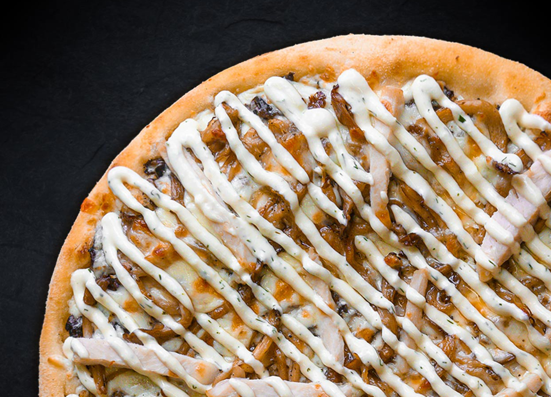 Грибная с цыплёнком и сулугуни 40 см (тонкое тесто)