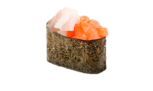 Гункан с лососем и кальмаром