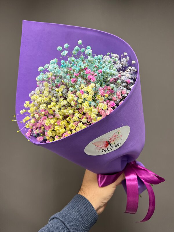 Букет из 7 радужных гипсофил