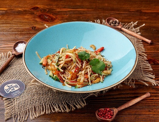 Пшеничная wok-лапша с креветкой