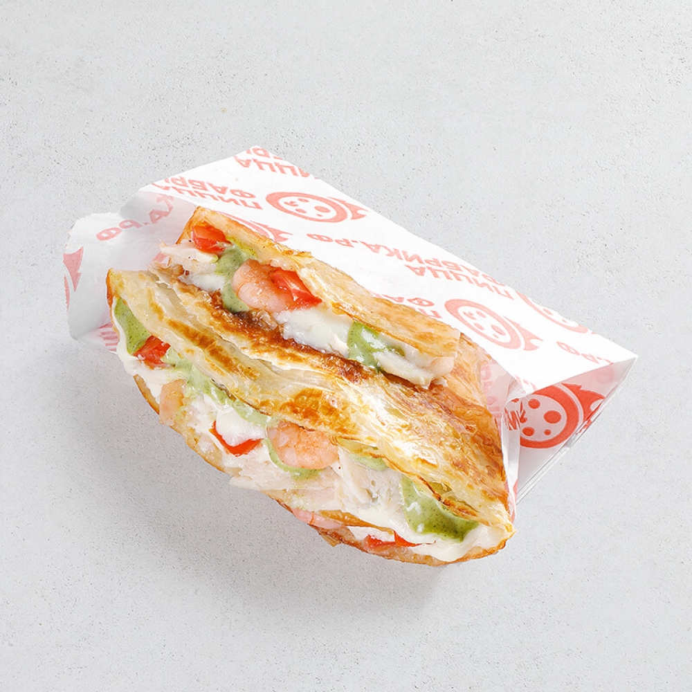 Кранч с креветками и соусом песто 160гр