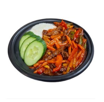 Говядина с овощами в папричном соусе