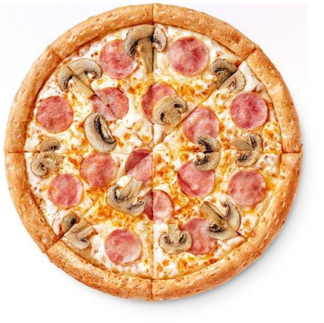 С ветчиной и грибами 