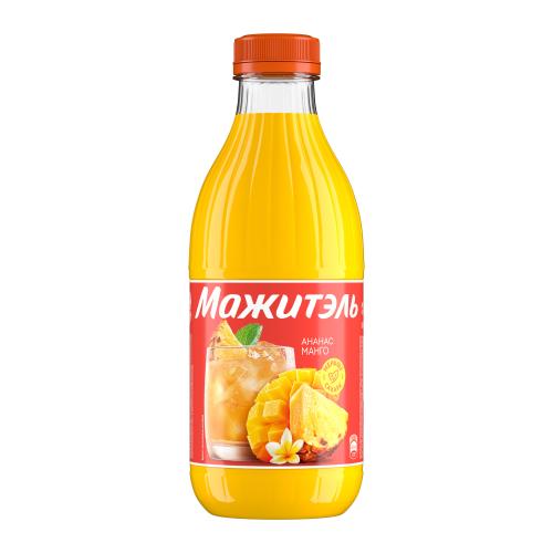 Напиток сывороточный коктейль Мажитэль с соком Ананас-Манго 950г