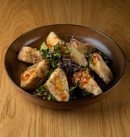 Салат с хрустящими баклажан. В азиат. Стиле