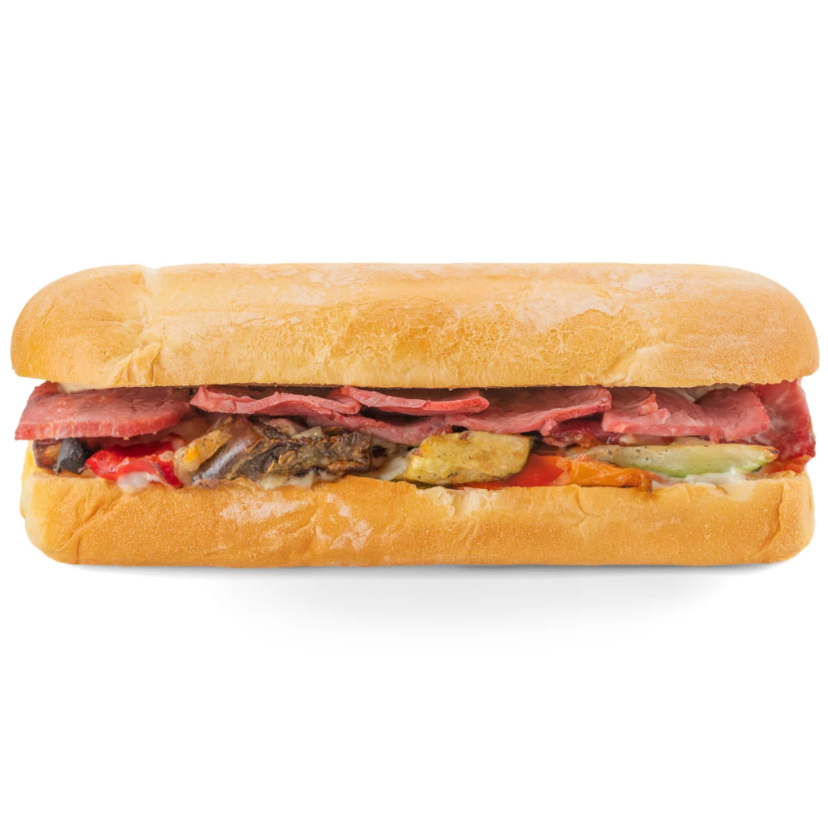 Сэндвич из печи с говядиной и запеченными овощами