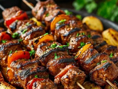Говядина и Свиная Шейка на углях