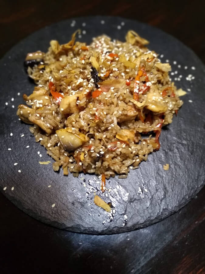 Тяхан с курицей