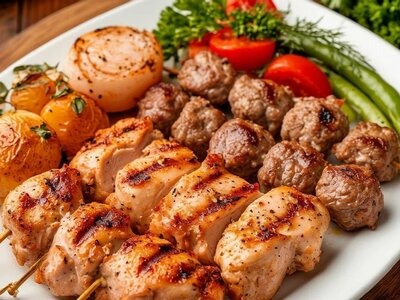 Свиная Шейка и Люля куриный на углях
