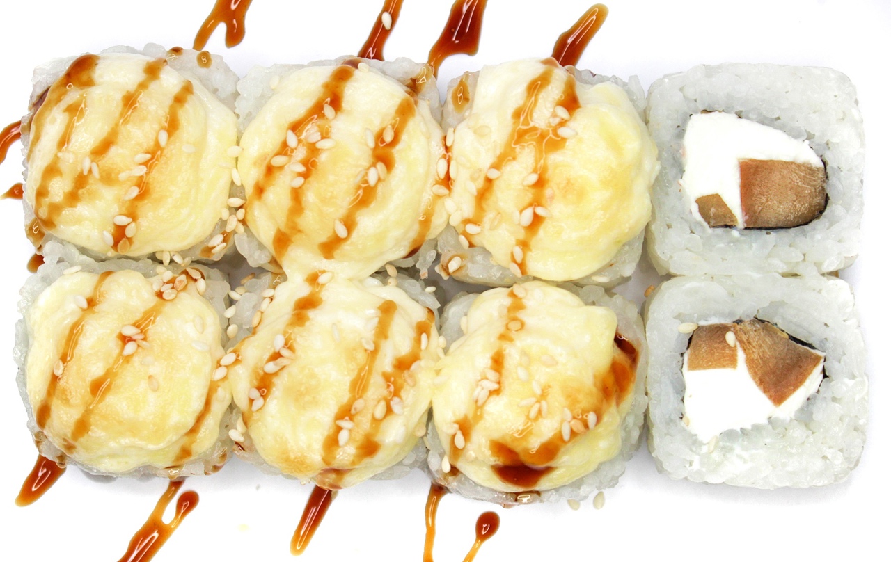 Запеченный с копченым кальмаром