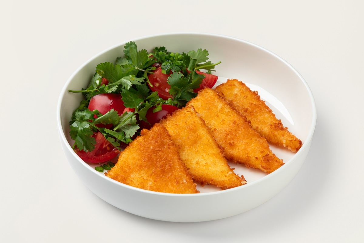 Жареный сулугуни с томатами