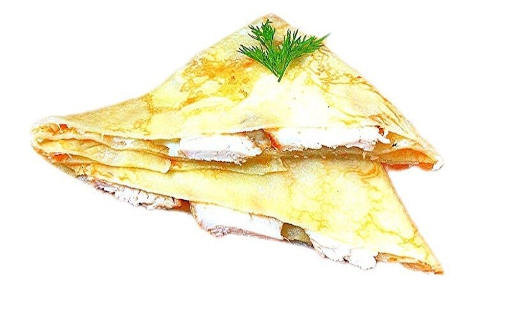 Блины с куриным филе и сыром