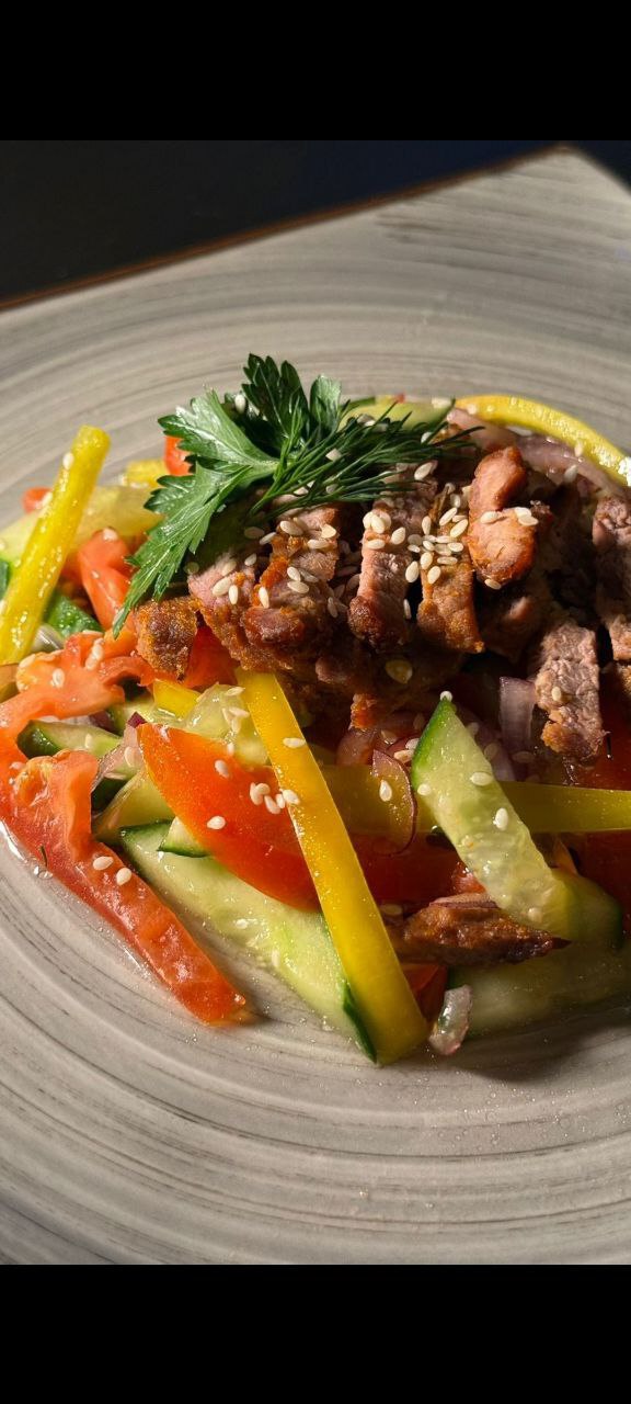 Сытный со свининой на мангале