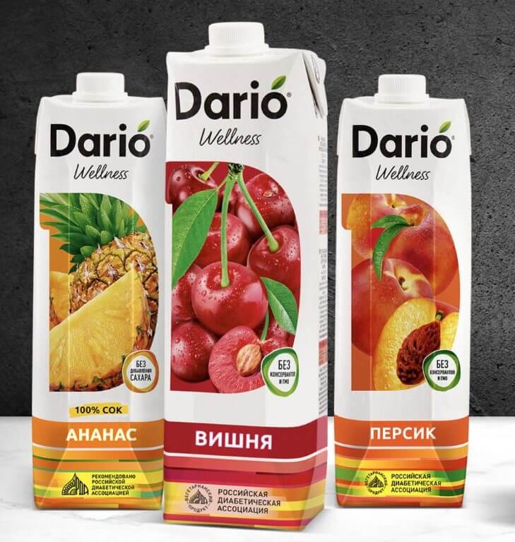 Сок DARIO 1 л. в ассортименте