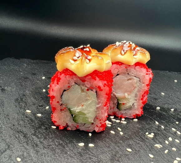 Запечённый сырный с креветками