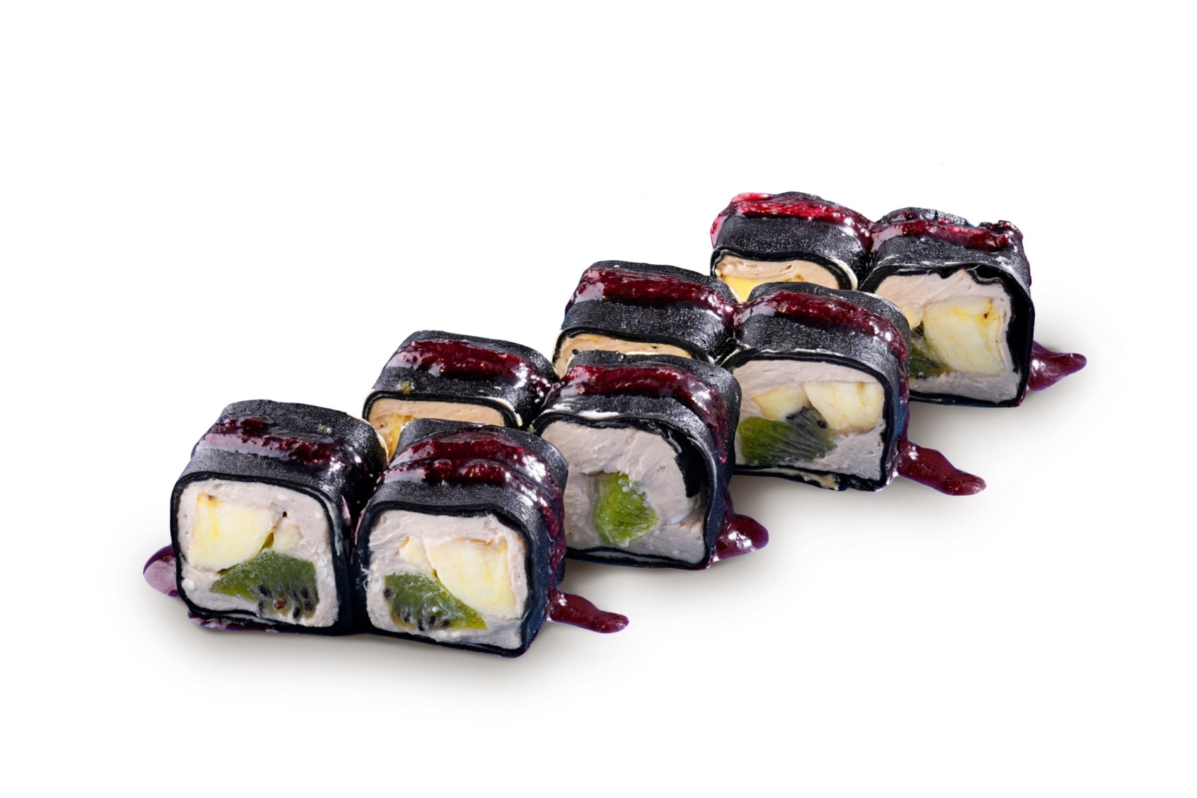 Сладкий ролл с бананом и киви